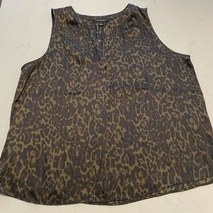 dark green leopard print blouse